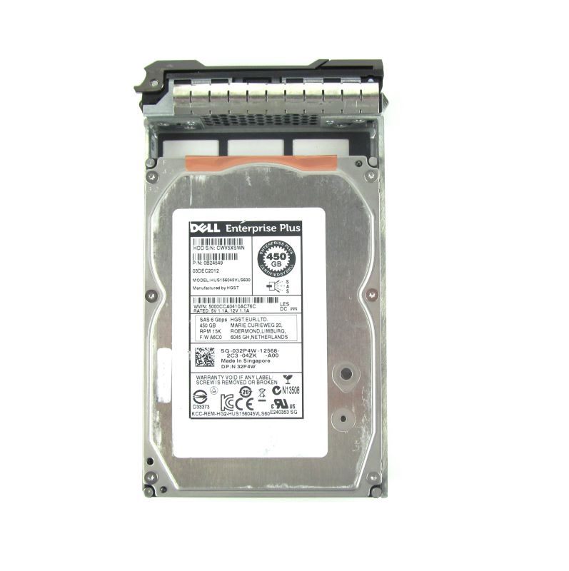 Compellent 032P4W 450Gb 15K SAS 6Gbps Hard Drive With SC200 Tray