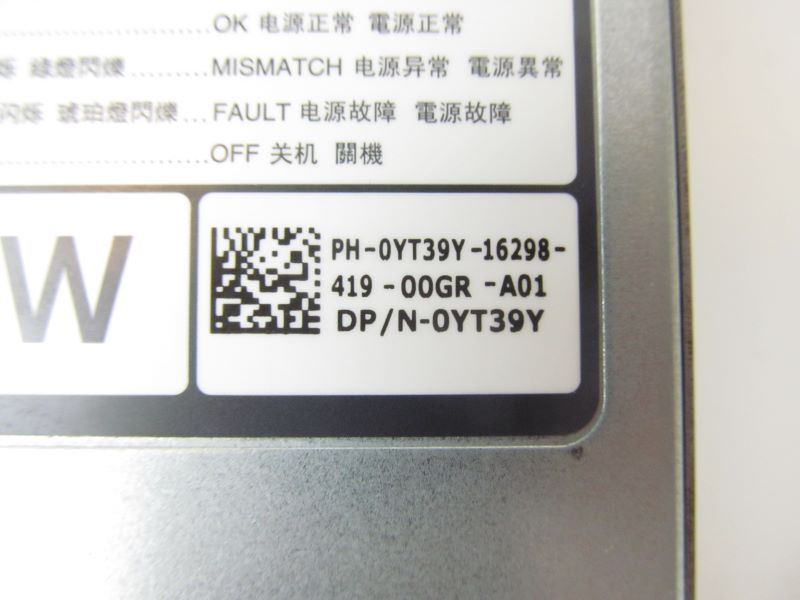 Dell YT39Y 1100W AC Hot-Swappable Power Supply Unit