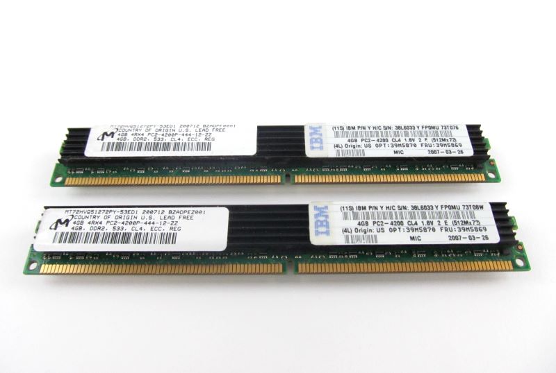 IBM 39M5870 8Gb (2x4Gb) PC2-4200 VLP DDR2 Memory