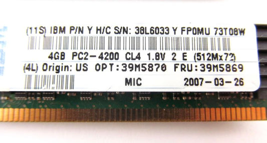 IBM 39M5869 4Gb PC2-4200 VLP DDR2 Memory DIM