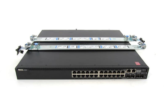 Dell PDJ93 Powerconnect 24-Port 10/100 Ethernet Switch, 1x Power Supply,Rails