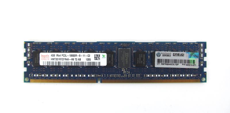 HP 604504-B21 4Gb 1RX4 PC3L-10600R DIMM