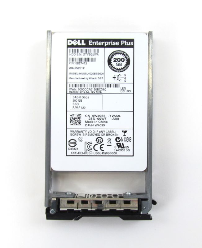 Compellent W4033-CML Compellent SC220 200Gb 6Gbps 2.5" Solid State Drive SSD