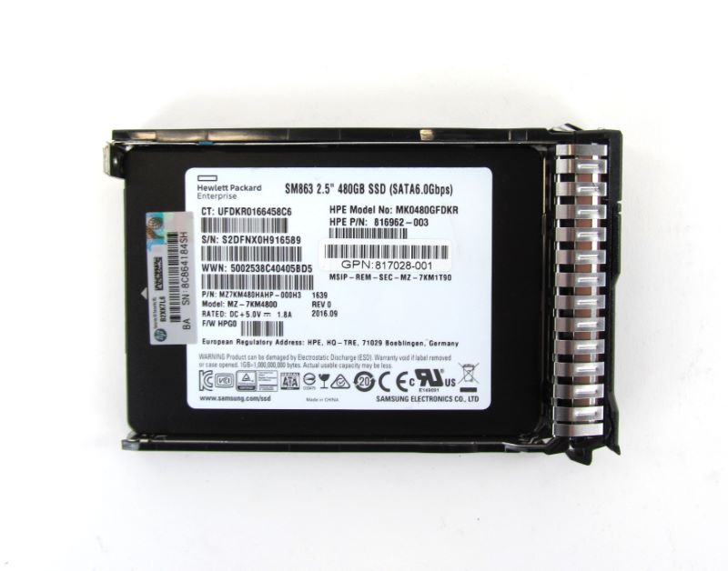 HP 816985-B21 HPE 480Gb SATA 6G Mixed Use SFF SC SSD