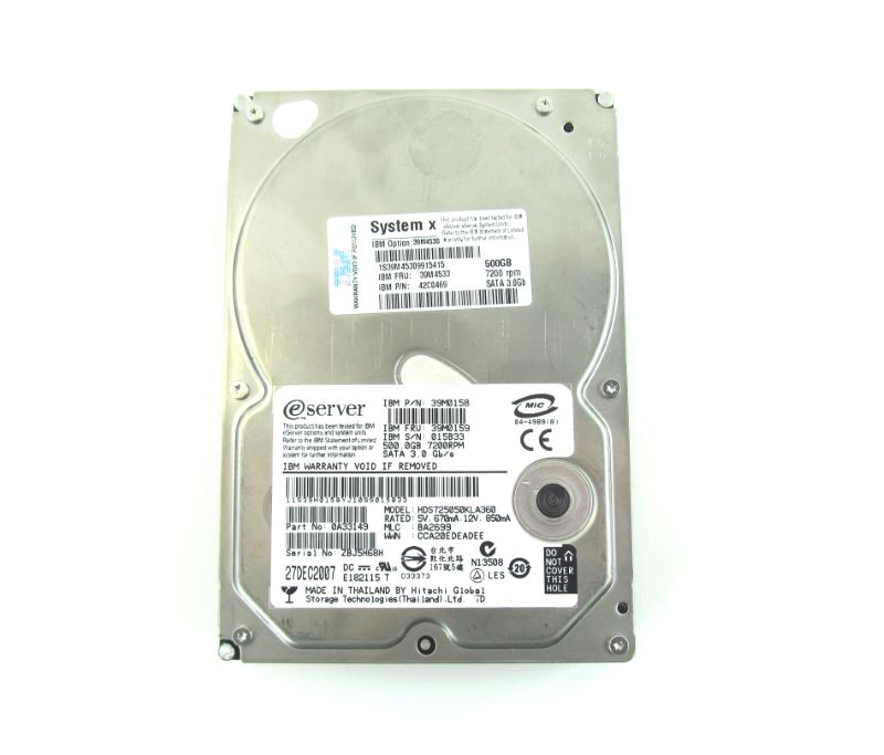 IBM 39M0158 500Gb 7.2K 3.5" H/S SATA