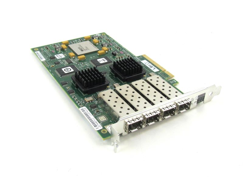 LSI LSI7404EP-LC Logic Quad Port 4Gb PCIe Fbre HBA w/ SFP