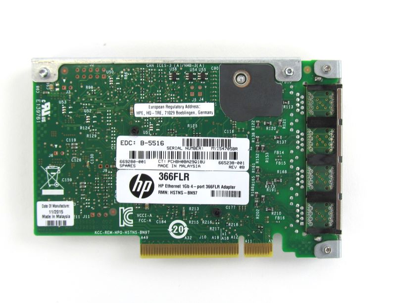 HP 665238-001 1Gb 4-Port 366FLR Ethernet Adapter