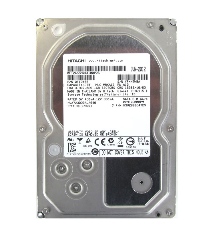 Hitachi 0F12455 2Tb SATA 6Gbps 7.2K 3.5" Hard Drive