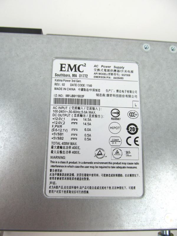EMC 071-000-535 400W PSU Unit for VNX DAE
