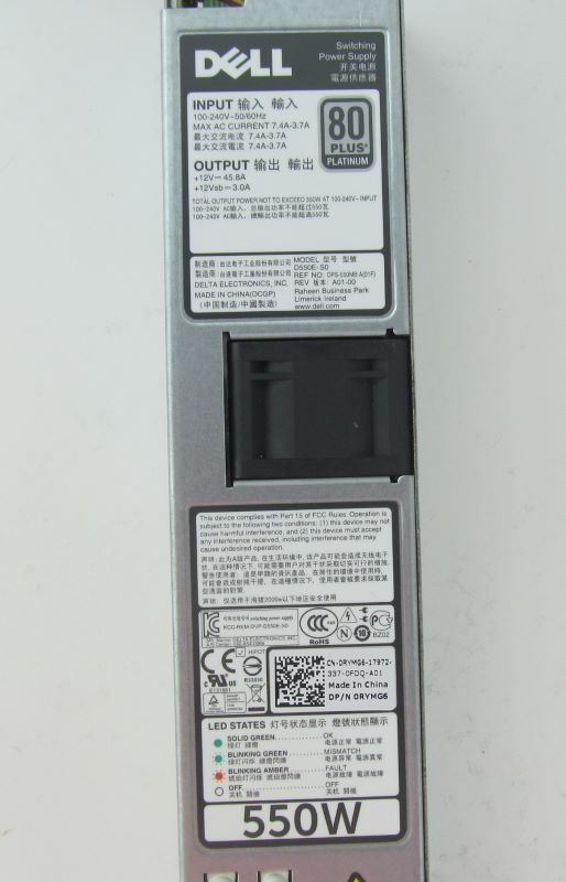 Dell RYMG6 PowerEdge R320 R420 Server Power Supply 550W