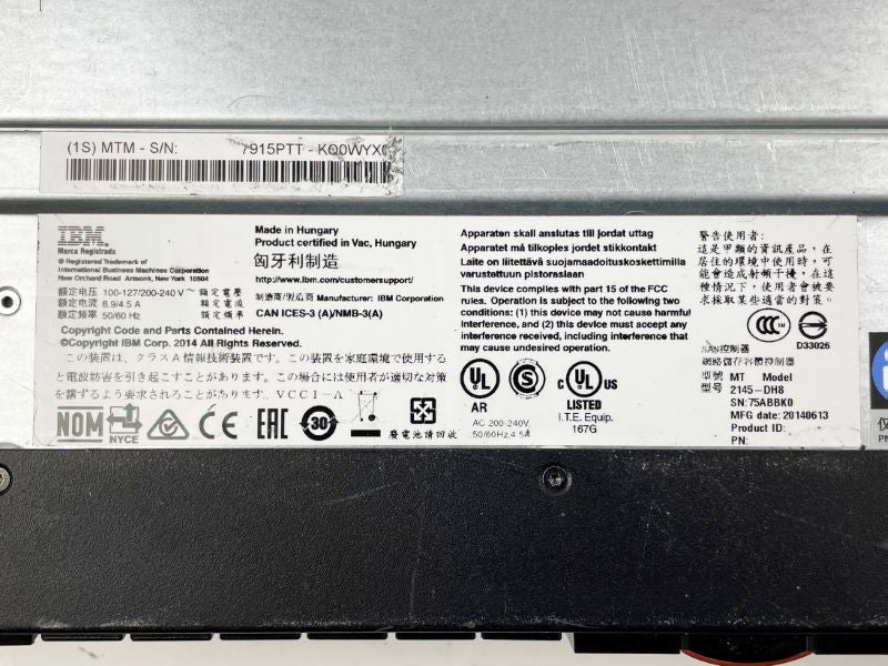 IBM 2145-DH8 SVC Controller working unit