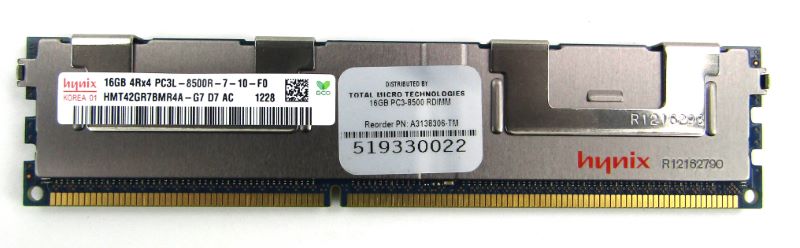 HYNIX HMT42GR7BMR4A-G7 16GB 4Rx4 PC3L-8500R Dimm