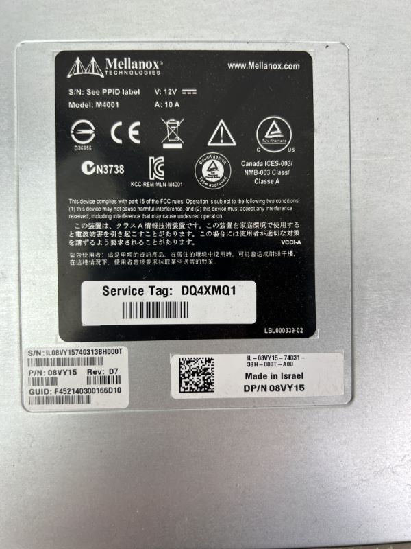 Dell M4001F MELLANOX 10/40GB 16-Port InfiniBand Blade Switch M1000E