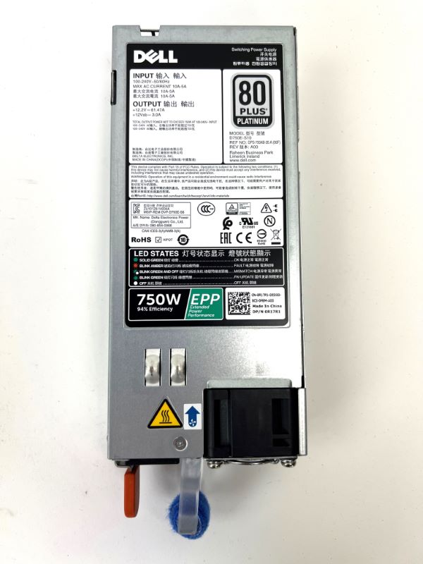 Dell R17R1 750W AC Power Supply Reverse Airflow (PSU to I/O)