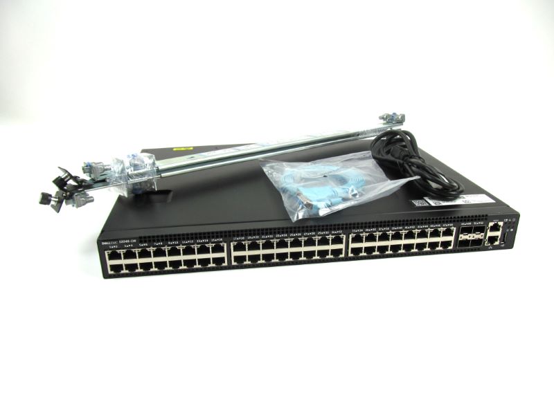Dell S3048-ON-RA 48-Port 1Gbe 4x10GbE SFP+ Reverse Air Switch 2x AC,Rails,OS9