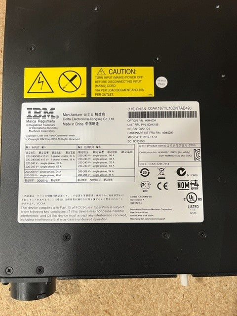 IBM 00AK188 DPI SWITCHED/MONITORED PDU 12 X C13