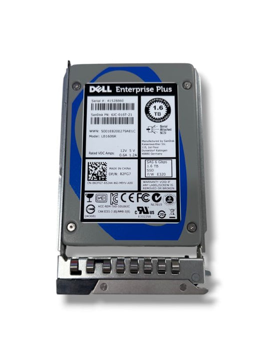 Dell Compellent 82FG7 1.6Tb SAS 6Gbps 2.5" MLC SSD for SC220