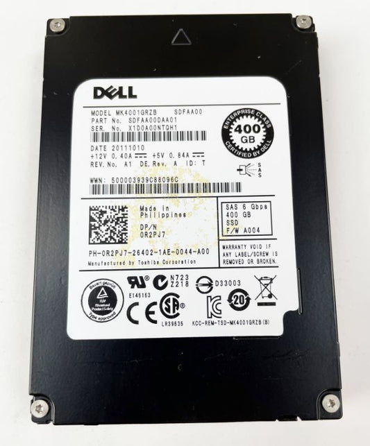 DELL R2PJ7 400GB SSD DISK SAS-600 2.5IN (TOS)�no tray
