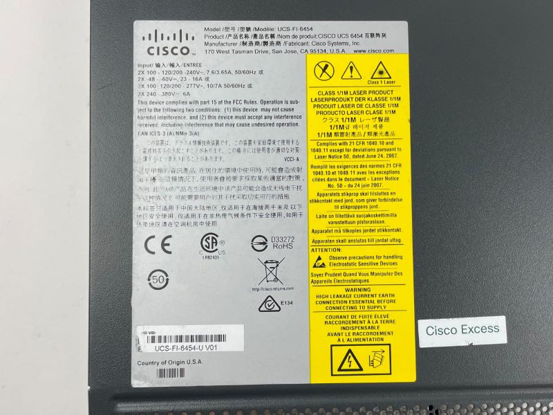 CISCO UCS-FI-6454-WS UCS 6454 Interconnect -WS serial