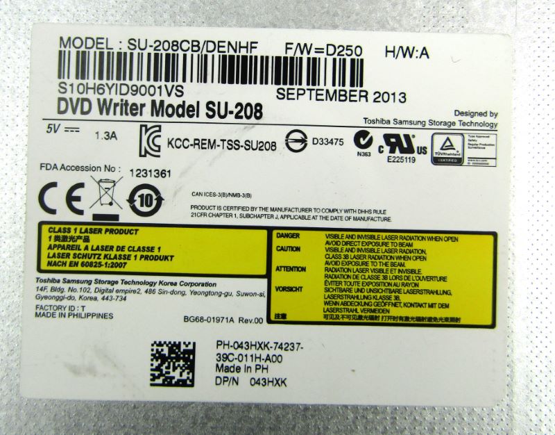 Dell 43HXK 8x DVD-RW SATA OPTICAL DRIVE