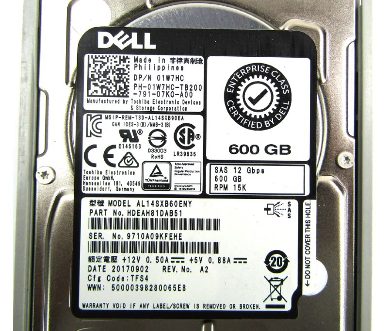 Dell 1W7HC 600GB 15K SAS 2.5 12G AL14SXB60ENY