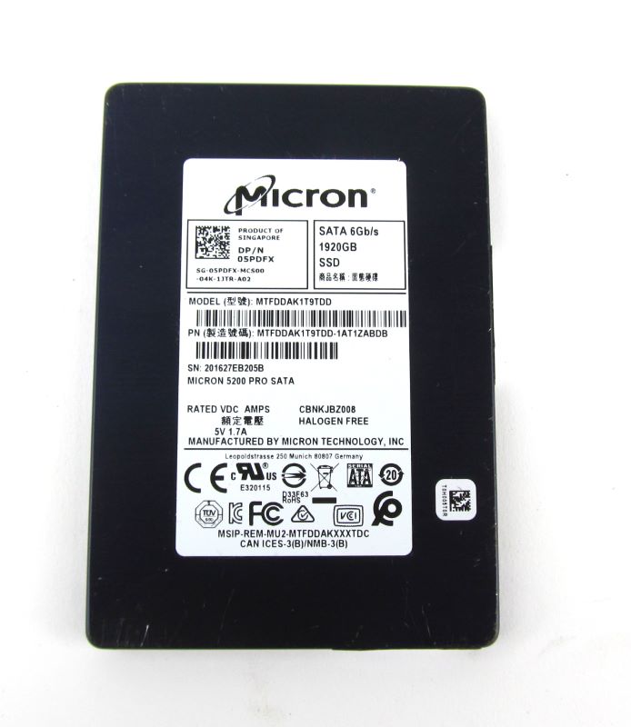 Dell 5PDFX 1.92TB SSD SATA 2.5 6G MU 5200 PRO MTFDDAK1T9TDD w/ Tray