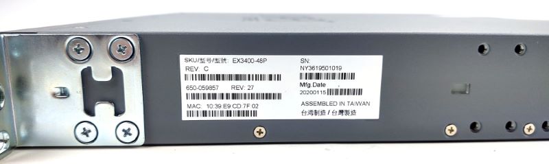 JUNIPER EX3400-48P 48-Port PoE+ 4x SFP+ 2x QSFP+ SWITCH