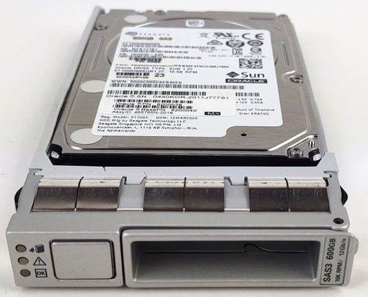 Oracle 8200038 600GB 10000 RPM SAS-3 Disk Drive Assembly, FSB Certified
