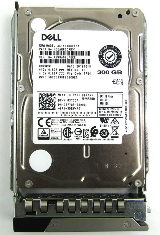 Dell 377CF 300GB 15K SAS 12Gbps 2.5" Hard Drive AL14SXB30ENY