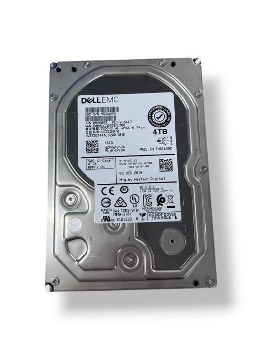 NT1X2 Dell 4TB 7.2K SAS 3.5" 12GB/s HDD Hard Drive