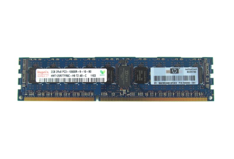 HP 500656-B21 2Gb 1X2Gb 2RX8 PC3-10600R-9 Server Memory DIMM